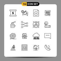 16 Thematic Vector Outlines and Editable Symbols of log tax add sheet balance Editable Vector Design Elements