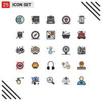 Stock Vector Icon Pack of 25 Line Signs and Symbols for mobile horror bag halloween coin Editable Vector Design Elements