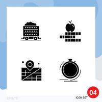 User Interface Pack of 4 Basic Solid Glyphs of cart management wheel education fast Editable Vector Design Elements