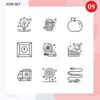 9 Creative Icons Modern Signs and Symbols of business intelligence science food imac computer Editable Vector Design Elements