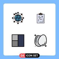 4 Creative Icons Modern Signs and Symbols of global grid plan tactics egg Editable Vector Design Elements