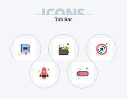 Tab Bar Flat Icon Pack 5 Icon Design. delete. close. digital. wallet. cash vector