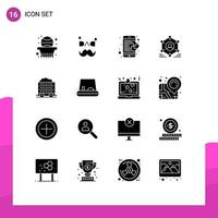 Modern Set of 16 Solid Glyphs and symbols such as team group creative user solution Editable Vector Design Elements