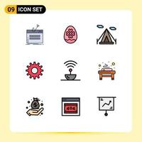 9 Creative Icons Modern Signs and Symbols of science antenna easter setting cog Editable Vector Design Elements