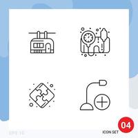 Modern Set of 4 Filledline Flat Colors Pictograph of chair lift teamwork travel bp monitor computers Editable Vector Design Elements
