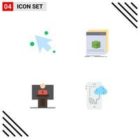 4 Flat Icon concept for Websites Mobile and Apps arrow business software file event Editable Vector Design Elements