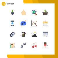 16 Universal Flat Colors Set for Web and Mobile Applications technical help world seo internet connection Editable Pack of Creative Vector Design Elements