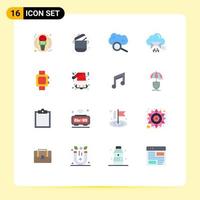 16 Universal Flat Colors Set for Web and Mobile Applications data mail supermarket cloud cloud search Editable Pack of Creative Vector Design Elements