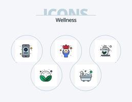 Wellness Line Filled Icon Pack 5 Icon Design. . healthcare. shower. health. rx vector