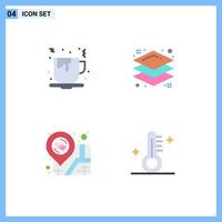 4 Flat Icon concept for Websites Mobile and Apps coffee place holder food layers medical Editable Vector Design Elements