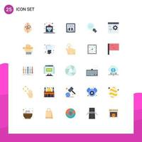 User Interface Pack of 25 Basic Flat Colors of coding app scale search look Editable Vector Design Elements