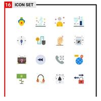 Set of 16 Commercial Flat Colors pack for target male man man party Editable Pack of Creative Vector Design Elements