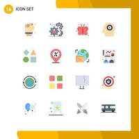 16 Creative Icons Modern Signs and Symbols of geometric time teamwork head farming Editable Pack of Creative Vector Design Elements