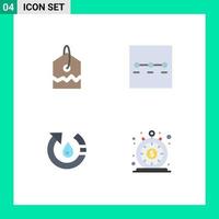 Set of 4 Modern UI Icons Symbols Signs for label nature layout drop finance Editable Vector Design Elements