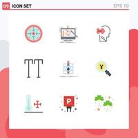 Universal Icon Symbols Group of 9 Modern Flat Colors of ecology caps workshop all problem Editable Vector Design Elements