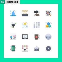 Pictogram Set of 16 Simple Flat Colors of flash optimization shipping database test Editable Pack of Creative Vector Design Elements