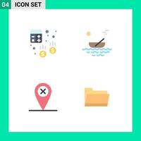 4 Flat Icon concept for Websites Mobile and Apps account transport calculator canoes cross Editable Vector Design Elements