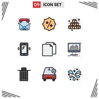 Set of 9 Modern UI Icons Symbols Signs for copy huawei box mobile phone Editable Vector Design Elements