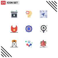 Mobile Interface Flat Color Set of 9 Pictograms of world internet lead clothes baby Editable Vector Design Elements