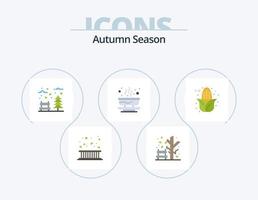 Autumn Flat Icon Pack 5 Icon Design. food. hot. tree. bowl. tree vector
