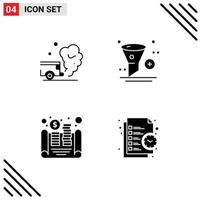 Pictogram Set of Simple Solid Glyphs of air filter pollution app coins Editable Vector Design Elements