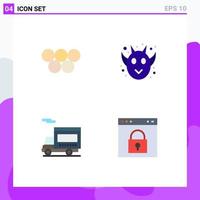 User Interface Pack of 4 Basic Flat Icons of ancient truck olympic games frankenstein vehicle Editable Vector Design Elements