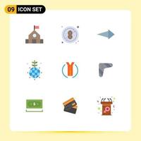 Set of 9 Modern UI Icons Symbols Signs for location trip right road world Editable Vector Design Elements