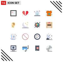 User Interface Pack of 16 Basic Flat Colors of manipulate access price tshirt design Editable Pack of Creative Vector Design Elements