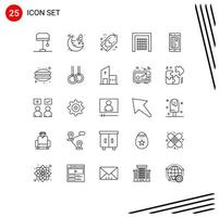 Modern Set of 25 Lines and symbols such as banking soccer black goal love Editable Vector Design Elements