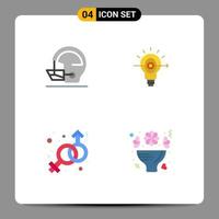 4 User Interface Flat Icon Pack of modern Signs and Symbols of helmet gender sport focus venus Editable Vector Design Elements