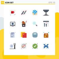 Universal Icon Symbols Group of 16 Modern Flat Colors of table furniture sweet desk safe Editable Pack of Creative Vector Design Elements