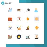 Modern Set of 16 Flat Colors and symbols such as security person construction education sprint Editable Pack of Creative Vector Design Elements