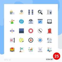 Universal Icon Symbols Group of 25 Modern Flat Colors of box pan solution kitchen wireframe Editable Vector Design Elements