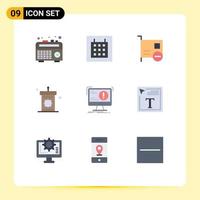 9 Universal Flat Colors Set for Web and Mobile Applications antivirus eid devices mosque speaker Editable Vector Design Elements