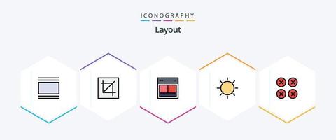 Layout 25 FilledLine icon pack including layout. design. layout. website. site vector