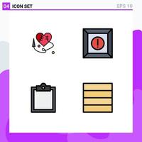 4 4 creativo íconos moderno señales y símbolos de de coser corazón cuadrícula caja buffer 84 editable vector diseño elementos