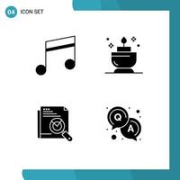 Pictogram Set of Simple Solid Glyphs of album web song ent layout Editable Vector Design Elements