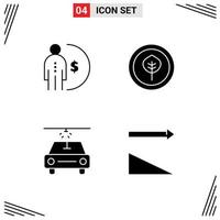 4 Universal Solid Glyph Signs Symbols of business wash management biological sort Editable Vector Design Elements