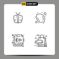 4 Thematic Vector Filledline Flat Colors and Editable Symbols of animal vector nature lemon sales Editable Vector Design Elements