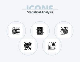 estadístico análisis glifo icono paquete 5 5 icono diseño. estadística. datos. dinero. negocio. grafico análisis vector