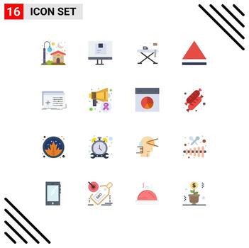 16 User Interface Flat Color Pack of modern Signs and Symbols of settings object shipping file table Editable Pack of Creative Vector Design Elements
