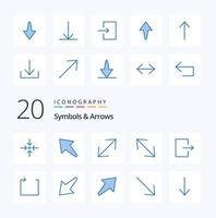 20 Symbols  Arrows Blue Color icon Pack like left arrow scale repeat arrow vector