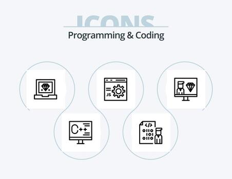 Programming And Coding Line Icon Pack 5 Icon Design. develop. browser. development. programming. develop vector