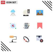 9 Creative Icons Modern Signs and Symbols of document up makeup base arrows photography Editable Vector Design Elements