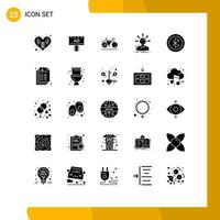 Universal Icon Symbols Group of 25 Modern Solid Glyphs of computer transition movement structure difference Editable Vector Design Elements