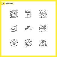 Stock Vector Icon Pack of 9 Line Signs and Symbols for crypto currency coin manipulation nova coin meal Editable Vector Design Elements