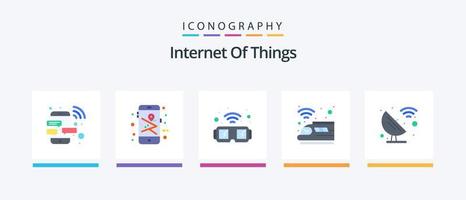 Internet Of Things Flat 5 Icon Pack Including transport. smart. map pin. public. smart. Creative Icons Design vector