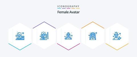 Female Avatar 25 Blue icon pack including nun. female. women. church. profile vector