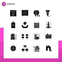 Universal Icon Symbols Group of 16 Modern Solid Glyphs of payment cashless products ping equipment Editable Vector Design Elements