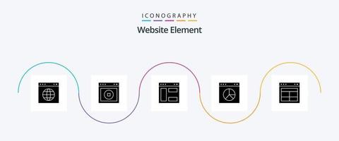 Website Element Glyph 5 Icon Pack Including divide. presentation. website. internet. website vector